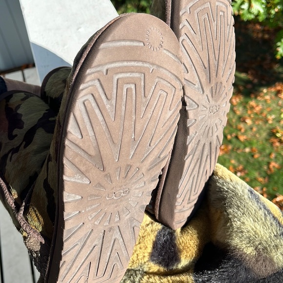 Ugg Rowland Short Boots Calf Hair Green Brown CAMO 7 - Picture 3 of 7